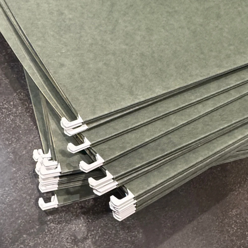 Hanging File Folders in Green